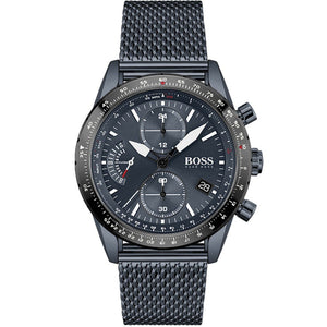 Hugo Boss Pilot Edition Chronograph Blue Dial Blue Mesh Bracelet Watch for Men - 1513887
