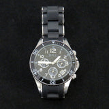 Marc Jacobs Rock Chronograph Black Dial Black Silicone Strap Watch for Women - MBM2551