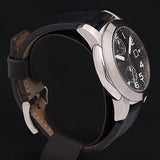 Marc Jacobs Larry Chronograph Black Dial Black Leather Strap Watch for Men - MBM5033