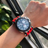 Tissot T Race Chronograph Black Dial Red Silicone Strap Watch For Men - T115.417.27.051.00