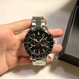 Hugo Boss Allure Chronograph Black Dial Silver Steel Strap Watch for Men - 1513922