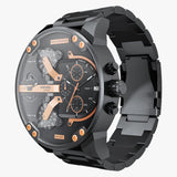 Diesel Big Daddy Chronograph Black Dial Black Steel Strap Watch For Men - DZ7312