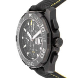 Tag Heuer Aquaracer Automatic Chronograph Special Edition Titanium Grey Dial Black Leather Strap Watch for Men - CAY218B.FC6370