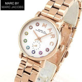 Marc Jacobs Baker Dexter White Dial Rose Gold Steel Strap Watch for Women - MBM3443