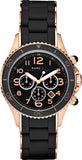 Marc Jacobs Rock Chronograph Black Dial Black Silicone Strap Watch for Women - MBM2553