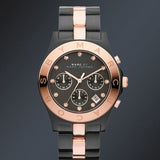 Marc Jacobs Blade Chronograph Grey Dial Two Tone Steel Strap Watch for Women - MBM3180