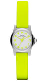 Marc Jacobs Henry White Dial Neon Yellow Rubber Strap Watch for Women - MBM1235