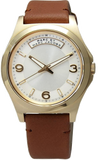 Marc Jacobs Baby Dave White Dial Brown Leather Strap Watch for Women - MBM1261