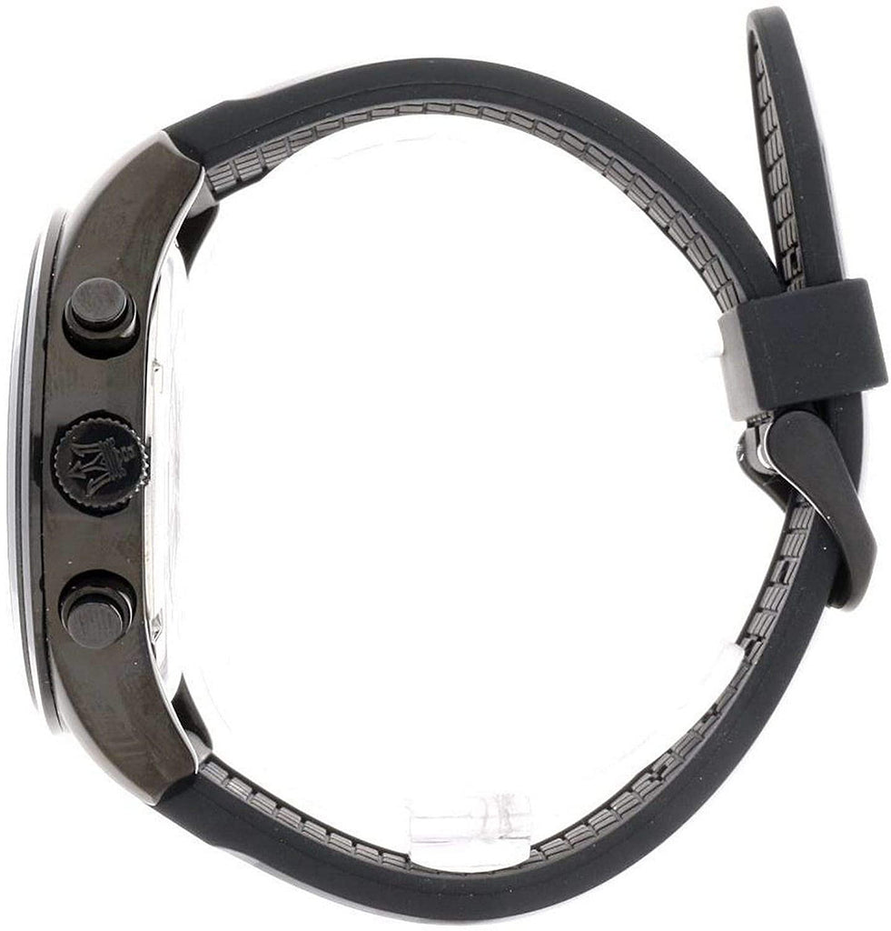 Maserati Traguardo Chronograph Black Dial Black Rubber Strap Watch For Men - R8871612004