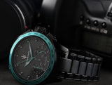 Maserati Traguardo Chronograph Aqua Edition Black Dial Black Steel Strap Watch For Men - R8873644002