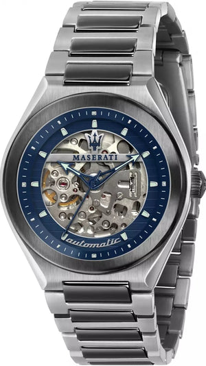 Maserati Triconic Automatic Skeleton Blue Dial  Watch For Men - R8823139001