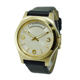 Marc Jacobs Baby Dave Gold Dial Black Leather Strap Watch for Women - MBM1264