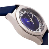 Marc Jacobs Henry Skeleton Blue Dial Blue Leather Strap Watch for Women - MBM1337