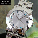 Marc Jacobs Amy White Dial Silver Steel Strap Watch for Women - MBM3140