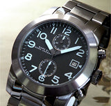 Marc Jacobs Larry Chronograph Black Dial Gunmetal Grey Steel Strap Watch for Men - MBM5031