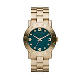 Marc Jacobs Amy Green Dial Gold Steel Strap Watch for Women - MBM8619