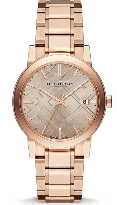 Burberry The City Rose Gold Dial Rose Gold Steel Strap Watch for Women - BU9034