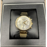 Hugo Boss Flawless Chronograph Silver Dial Gold Mesh Bracelet Watch for Women - 1502552