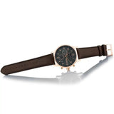 Hugo Boss Navigator Chronograph Grey Dial Brown Leather Strap Watch for Men - 1513496