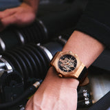 Maserati Potenza Automatic Skeleton Black Dial Black Leather Strap Watch For Men - R8821108039