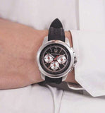 Maserati SFIDA Chronograph Black Silver Dial Black Rubber Strap Watch For Men - R8851123001