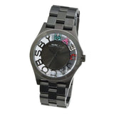 Marc Jacobs Henry Skeleton Black Dial Black Steel Strap Watch for Women - MBM3265