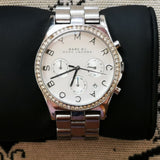 Marc Jacobs Henry Chronograph Silver Dial Silver Steel Strap Watch for Women - MBM3104