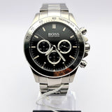 Hugo Boss Ikon Black Dial Silver Steel Strap Watch for Men - 1512965