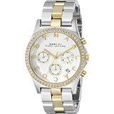 Marc Jacobs Henry Chronograph Silver Dial Two Tone Steel Strap Watch for Women - MBM3197