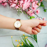 Tissot Everytime Desire Small White Dial Maroon Leather Strap Watch For Women - T109.210.36.031.00