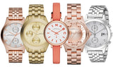 Marc Jacobs Peeker Chronograph Gold Dial Gold Steel Strap Watch for Women - MBM3393