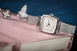 Tissot Lovely Square Silver Dial Silver Mesh Bracelet Watch For Women - T058.109.11.036.00