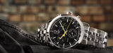 Tissot PRC 200 Chronograph Black Dial Silver Steel Strap Watch For Men - T114.417.11.057.00