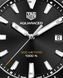 Tag Heuer Aquaracer Quartz Black Dial Black Rubber Strap Watch for Men - WAY101A.FT6141