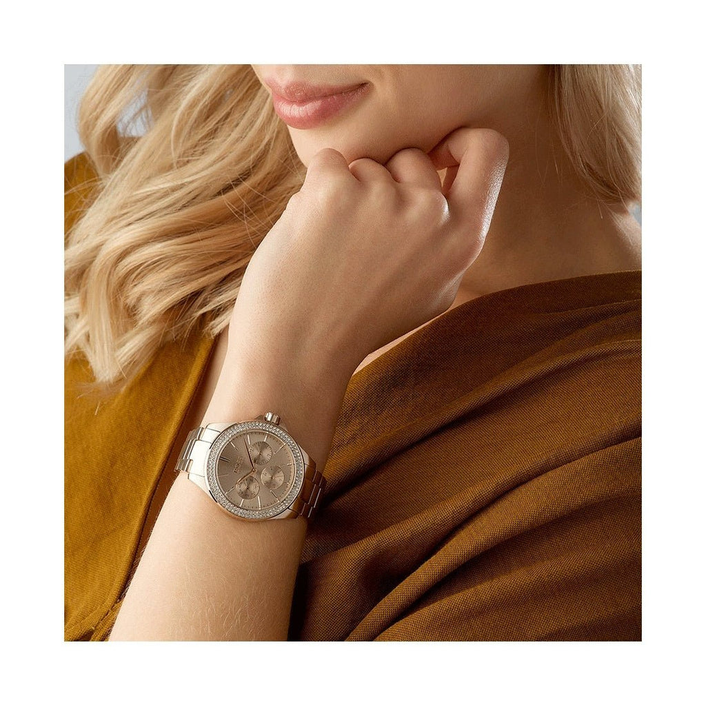 Hugo Boss Premiere Rose Gold Dial Rose Gold Steel Strap Watch for Women - 1502443