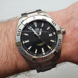 Tag Heuer Aquaracer Black Dial Silver Steel Strap Watch for Men - WBD1110.BA0928