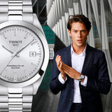 Tissot Gentleman Silver Dial Silver Steel Strap Watch For Men - T127.410.11.031.00